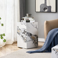 A stylish and durable design paired with a modern 3 piece coffee table set with marble patterns.