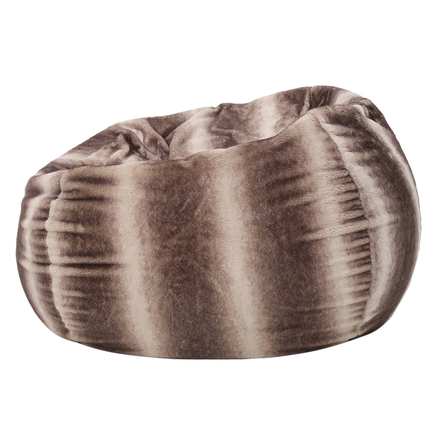 Faraz Modern Glam Faux Fur 3 Foot Bean Bag, Oak Brown