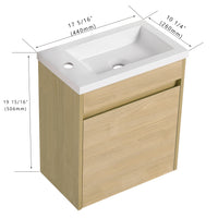 Bathroom Vanity With Single Sink,18 Inch For Small Bathroom (Excluding Faucets)