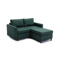 2 Seat Module Sectional Sofa Couch With 1 Ottoman for living room,Seat Cushion and Back Cushion Non-Removable and Non-Washable,Green