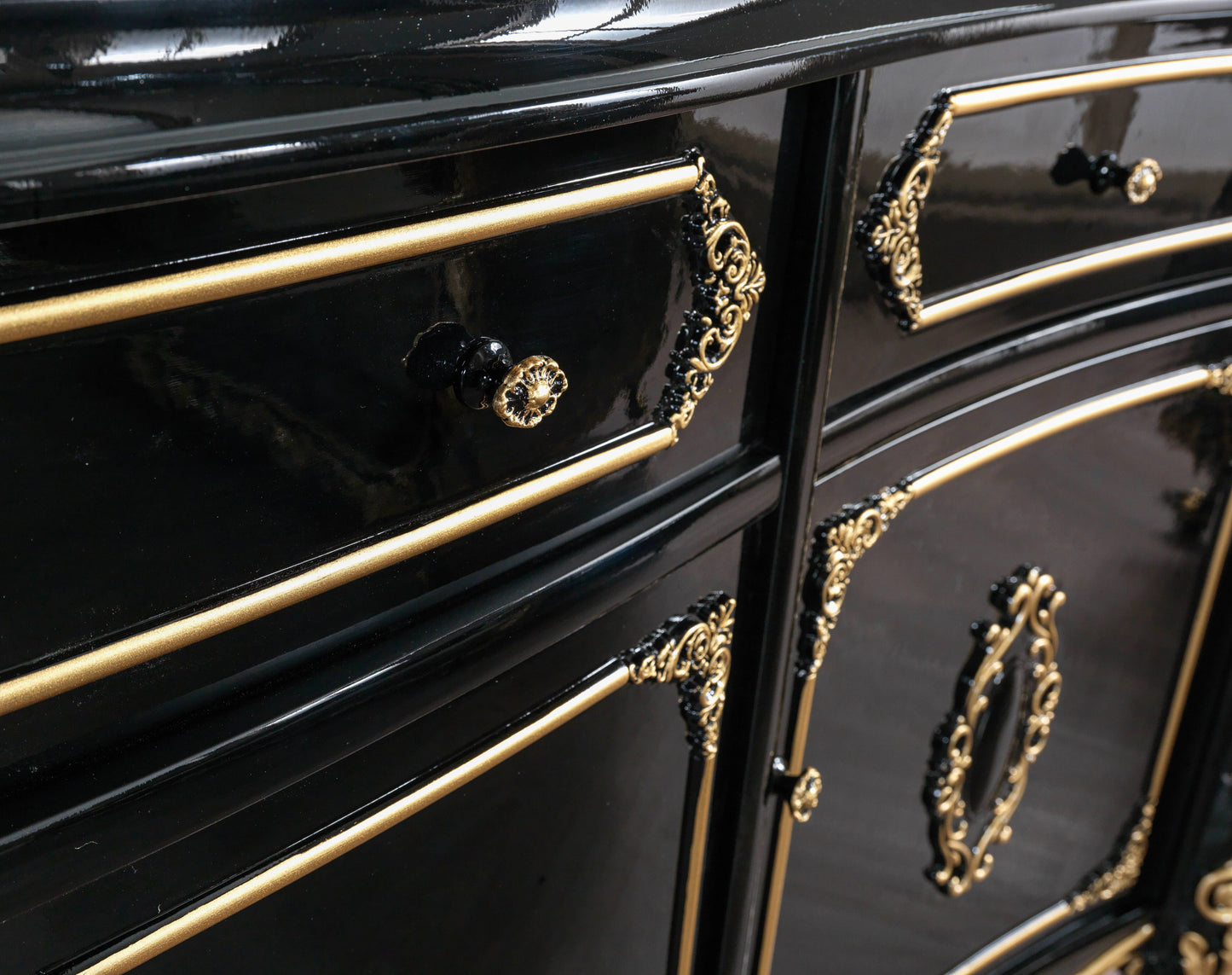 ACME Betria Console Table, Gold & Black Finish AC01892