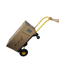 HT1002BK-YL   Hand Truck Dual Purpose 2 Wheel Dolly Cart and 4 Wheel Push Cart with Swivel Wheels 330 Lbs Capacity Heavy Duty Platform Cart for Moving/Warehouse/Garden/Grocery