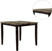 Dining Table Faux Marble Top Birch Veneer MDF Dining Room Furniture 1pc Table