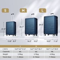 Luggage Expandable 3 Piece Sets ABS Spinner Suitcase Built-In TSA lock 20 inch 24 inch 28 inch