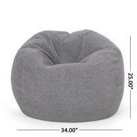 Enger Shearling 3 Foot Bean Bag, Gray