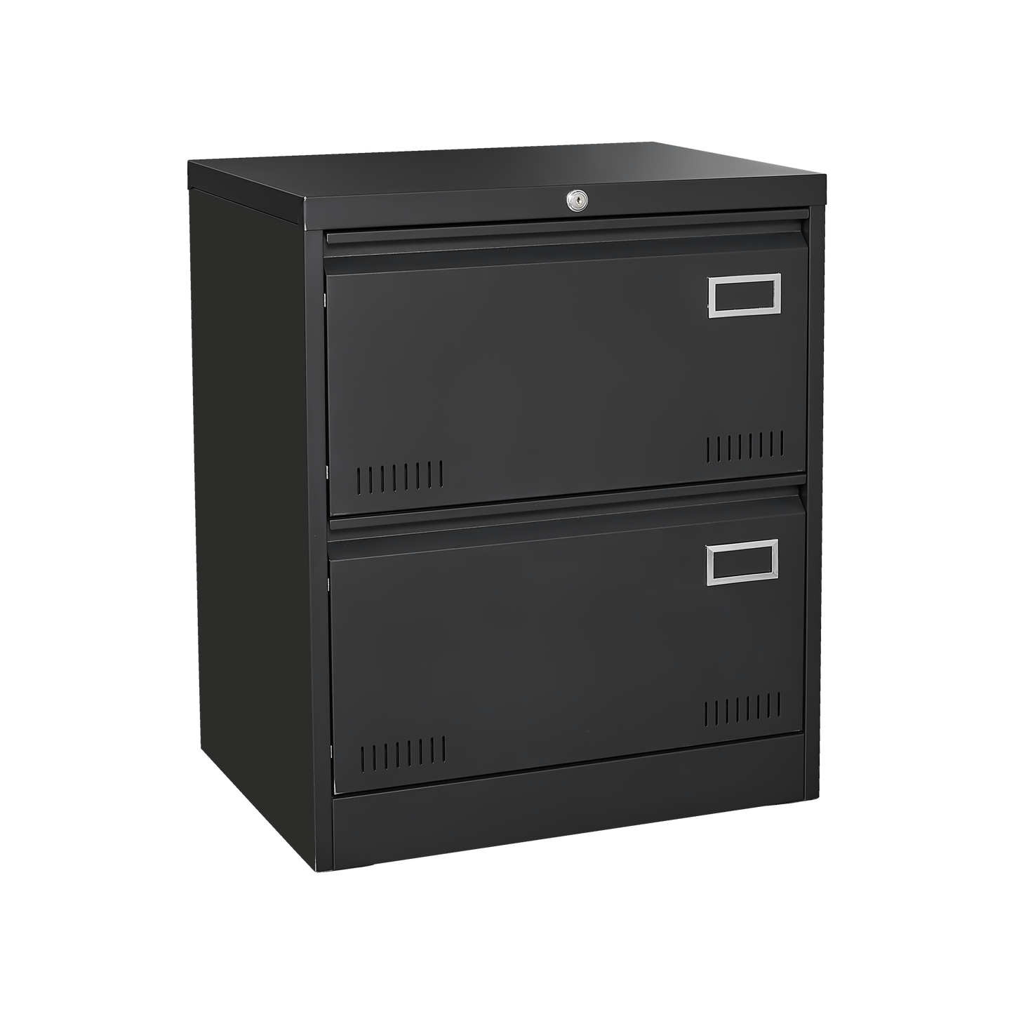 2 Drawer Metal Lateral File Cabinet with Lock,Office Vertical Files Cabinet for Home Office/Legal/Letter/A4,Locking Metal File Cabinet,Assembly Required (Black,with 2 Drawer)