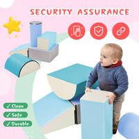 Soft Climb and Crawl Foam Playset, Safe Soft Foam Nugget Shapes Block for Infants, Preschools, Toddlers, Kids Crawling and Climbing Indoor Active Stacking Play Structure