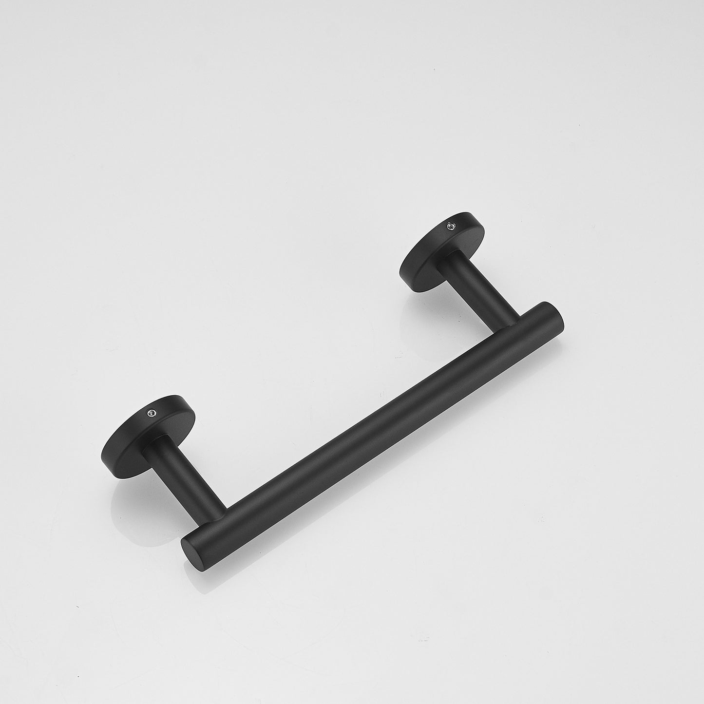 Single Post Wall Mounted Towel Bar Toilet Paper Holder in Matte Black