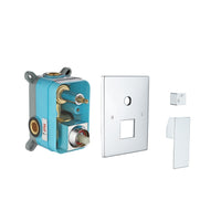 Shower Faucet Set Anti-scald Shower Fixtures with Rough-in Pressure Balanced Valve and Embedded Box, Wall Mounted Rain Shower System