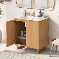 30" Bathroom vanity Set with Sink, Combo Cabinet, Bathroom Storage Cabinet, Solid Wood Frame