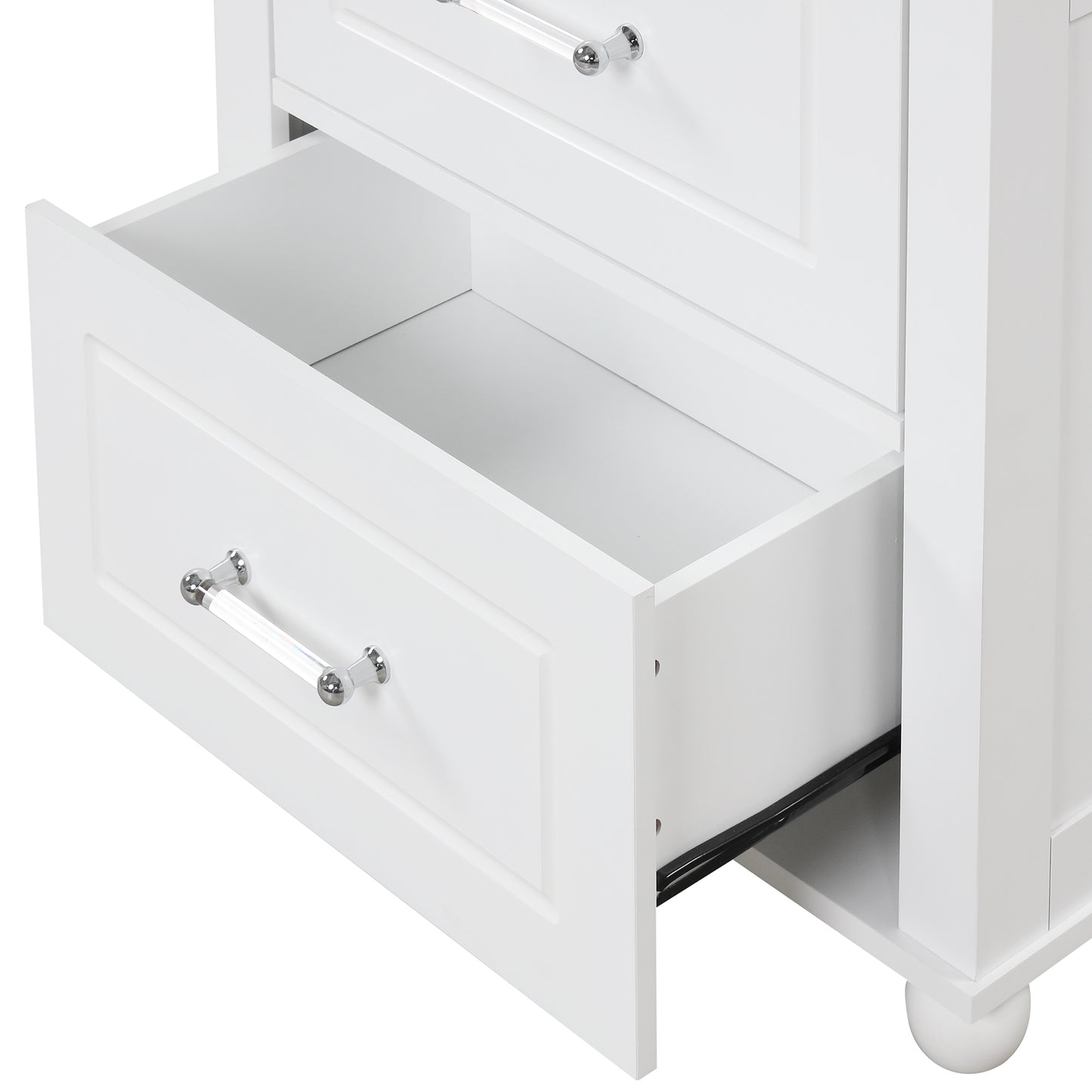 Tall Bathroom Storage Cabinet, Freestanding Storage Cabinet with Two Drawers and Adjustable Shelf, MDF Board with Painted Finish, White