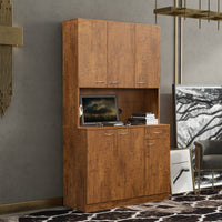 70.87" Tall Wardrobe& Kitchen Cabinet, with 6-Doors, 1-Open Shelves and 1-Drawer for bedroom,Walnut