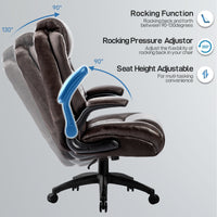 Big & Tall 400lb Ergonomic Leather Office Chair Executive Desk Chair