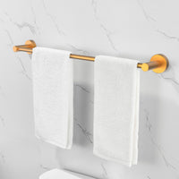 Bathroom Hardware Set, Thicken Space Aluminum 6 PCS Towel bar Set- Brushed Gold 24 Inches Wall Mounted