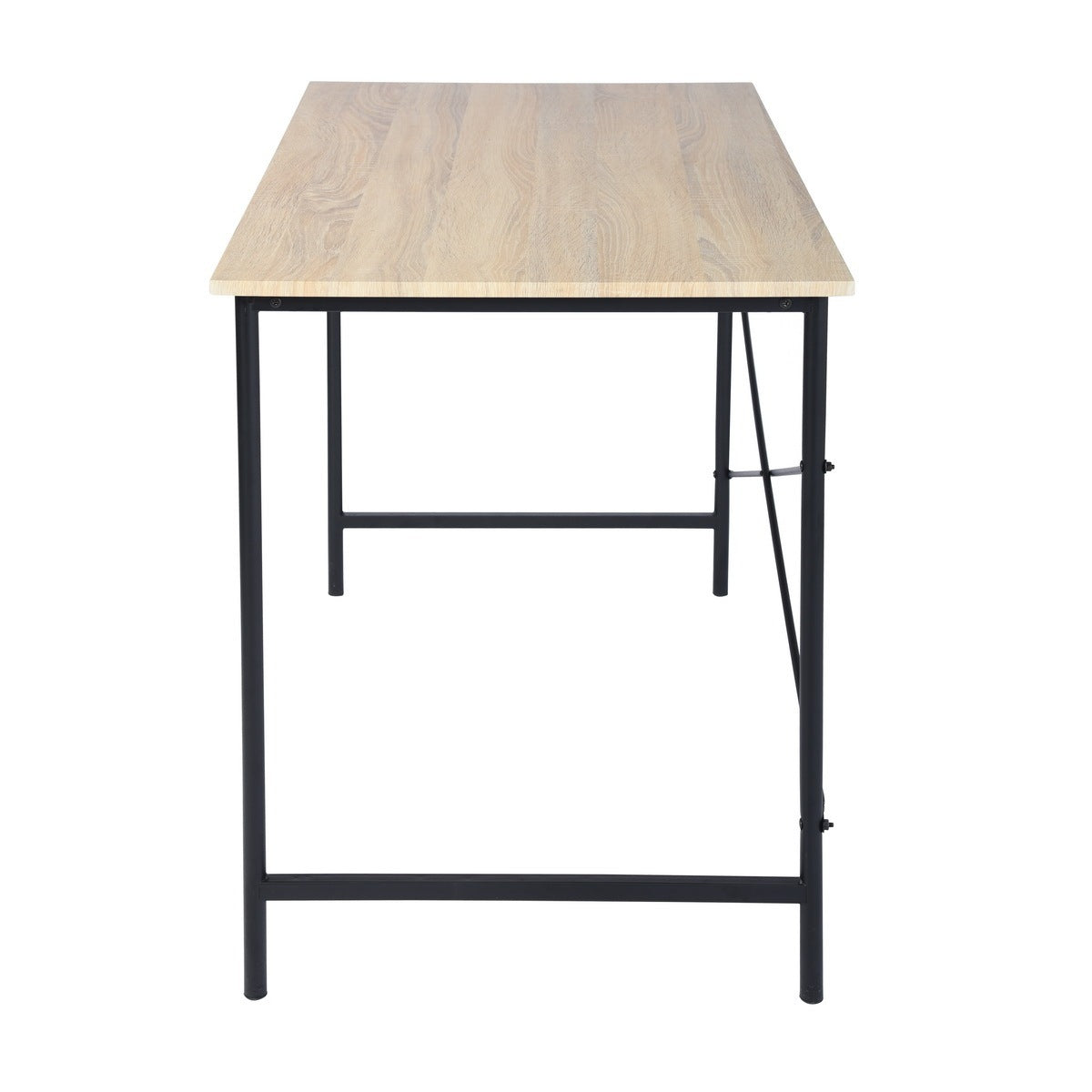 47.2"W x 23.6"D x 29.6"H Metal Frame Home Office Writing Desk - Oak & Black