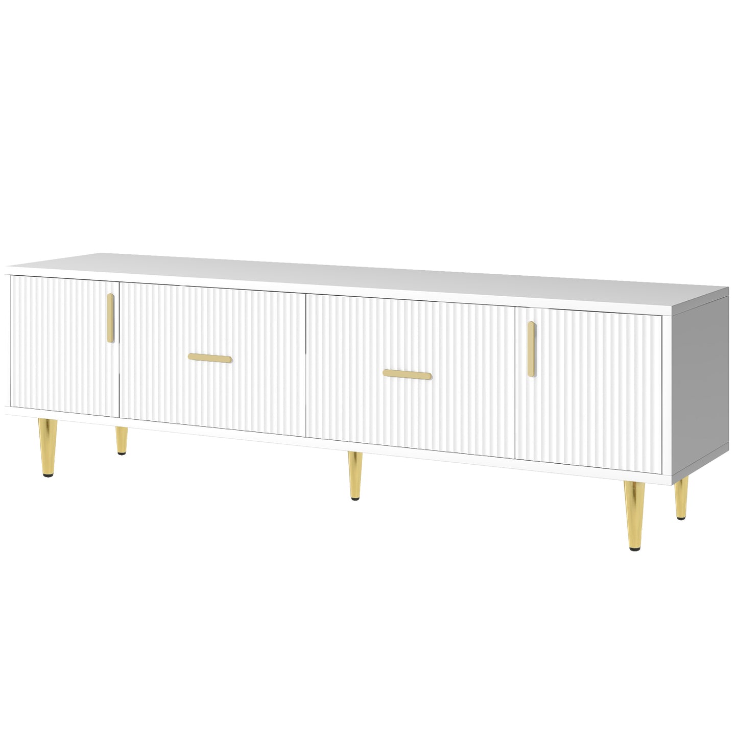 U-Can Modern TV Stand with 5 Champagne Legs - Durable, Stylish and Spacious, TVs Up to 75''