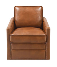 ACME Rocha Accent Chair w/Swivel, Brown Leather Aire AC01886