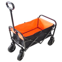 Folding Wagon Garden Shopping Beach Cart （black+yellow）