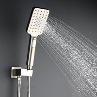 Shower Faucet Set System Ceiling Shower Faucets Sets Complet with Rough-in Valve, 10 Inches High Pressure Rain Shower Head and Handheld