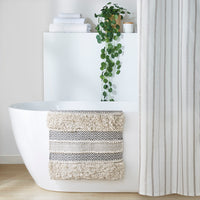 Woven Texture Stripe Bath Rug