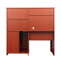 Home Office Computer Desk with Hutch,Teak