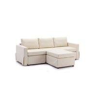 3 Seat Module Sectional Sofa Couch With 1 Ottoman,Seat Cushion and Back Cushion Removable and Washable,Cream