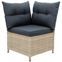 TOPMAX Outdoor Patio 4-Piece All Weather PE Wicker Rattan Sofa Set with Adjustable Backs for Backyard, Poolside, Gray