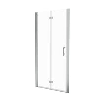 34 to 35-3/8 in. W x 72 in. H Bi-Fold Semi-Frameless Shower Doors in Chrome with Clear Glass