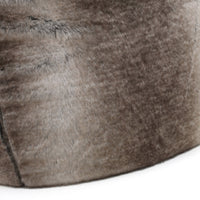 Faraz Modern Glam Faux Fur 3 Foot Bean Bag, Gray Taupe