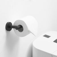 Single Post Toilet Paper Holder Wall Mounted in Matte Black