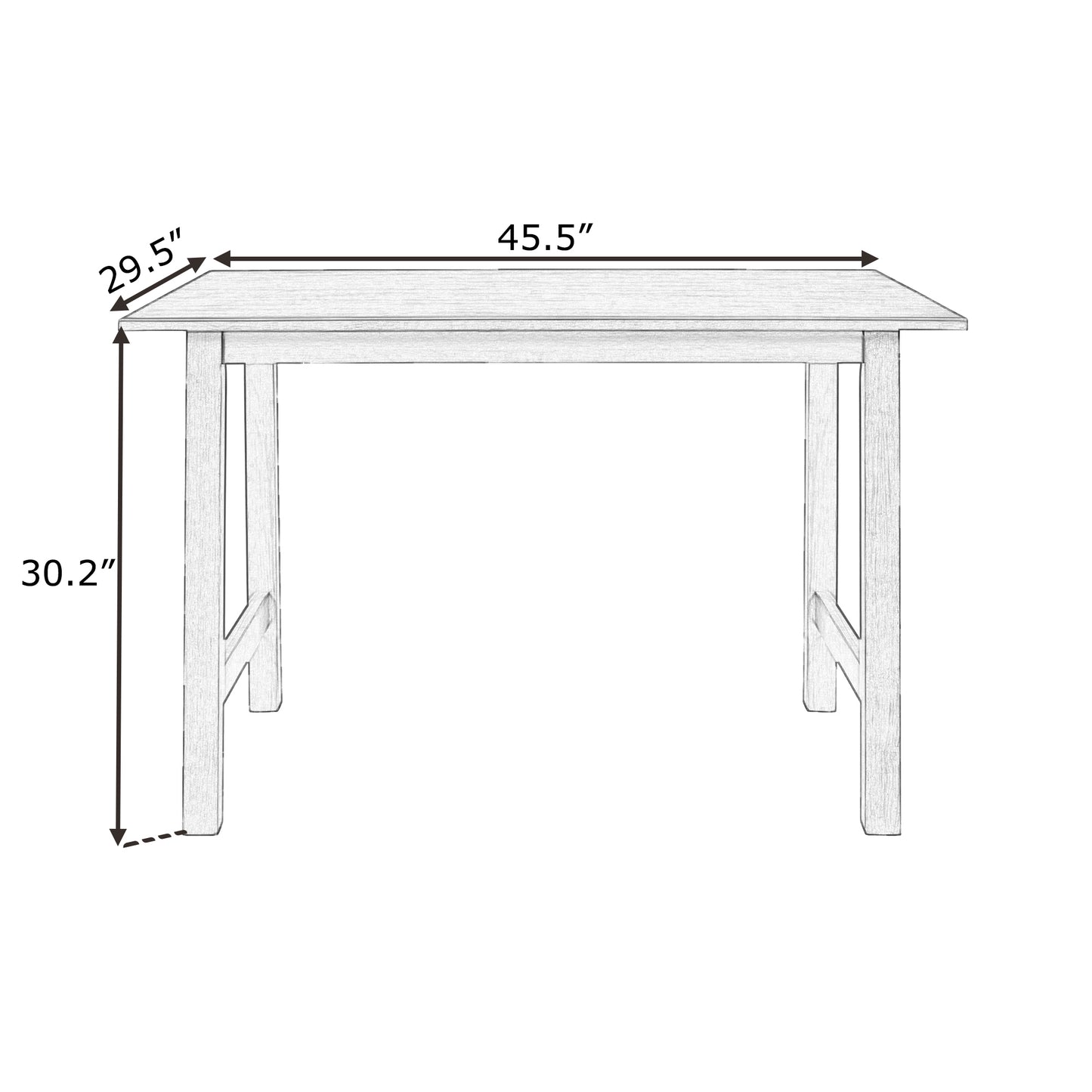 TOPMAX Farmhouse Wood Dining Table for 4, Kitchen Table for Small Places, Gray