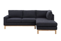 Anisa Black Sherpa Sectional Sofa with Right-Facing Chaise