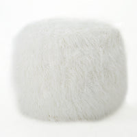 Akira Modern Glam Faux Fur 5 Foot Bean Bag, White