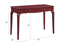 ACME Alsen Writing Desk, Red Finish 93020