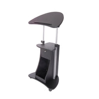 Techni Mobili Sit-to-Stand Rolling Adjustable Laptop Cart With Storage, Black