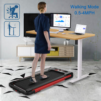 2 in 1 Under Desk Treadmill - 3.5 HP Folding Treadmill for Home, Installation-Free Foldable Treadmill Compact Electric Running Machine, Remote Control & LED Display Walking Running Jogging