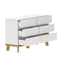 47.24"6-Drawers MDF Storage Cabinet,for Bedroom,Living Room,Dining Room,Hallways,White