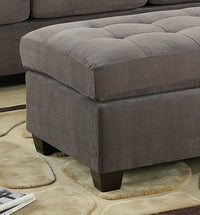 Cocktail Ottoman Waffle Suede Fabric Charcoal Color W Tufted Seats Ottomans Hardwoods