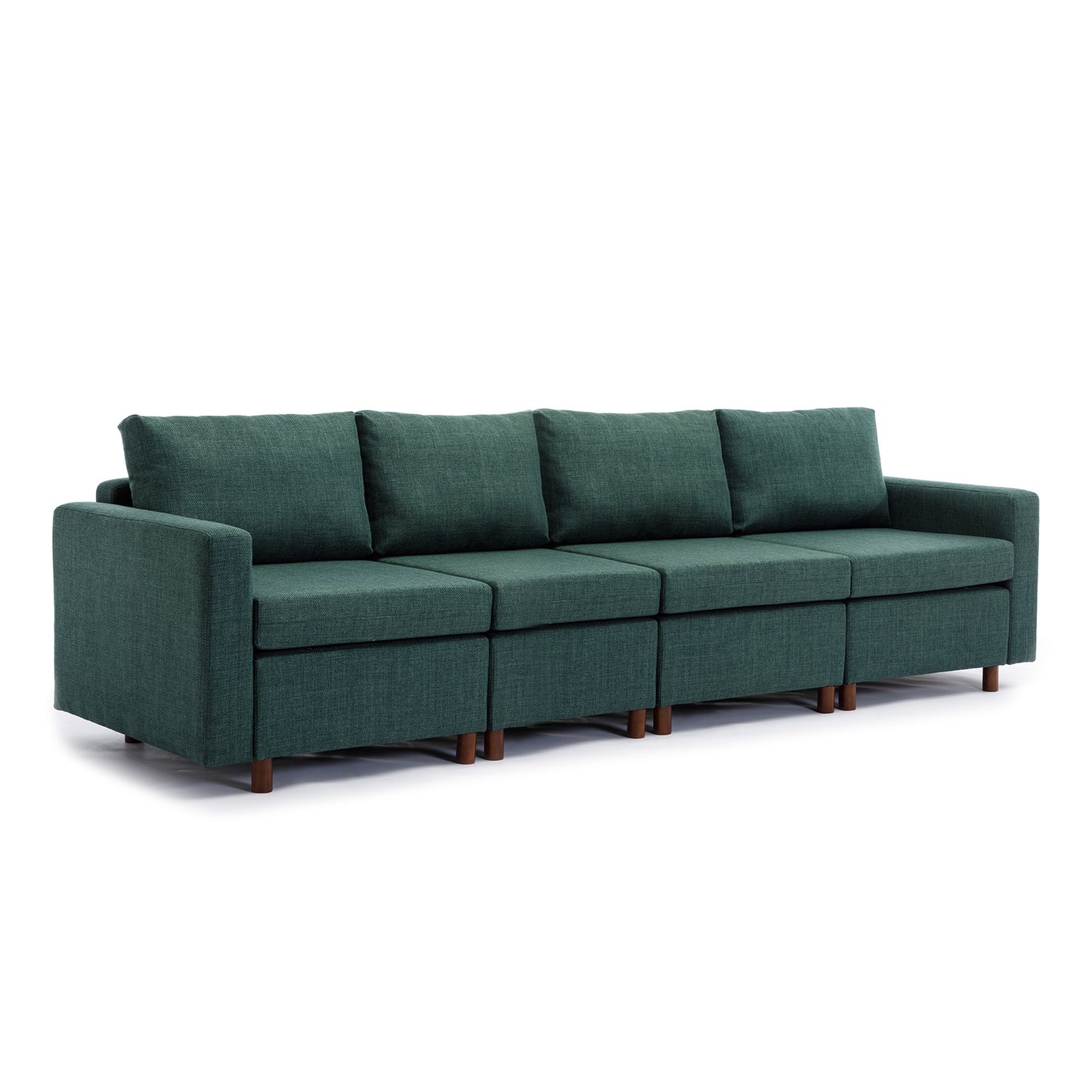 4 Seat Module Sectional Sofa Couch With 1 Ottoman for living room,Seat Cushion and Back Cushion Non-Removable and Non-Washable,Green