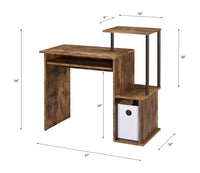 ACME Lyphre Computer Desk, Weathered Oak & Black Finish 92760