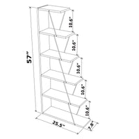 Furnish Home Store Modern 5 Tier Ladder Bookshelf Organizers, Narrow Bookshelf for Small Spaces Office Furniture Bookcase ,White/Pink