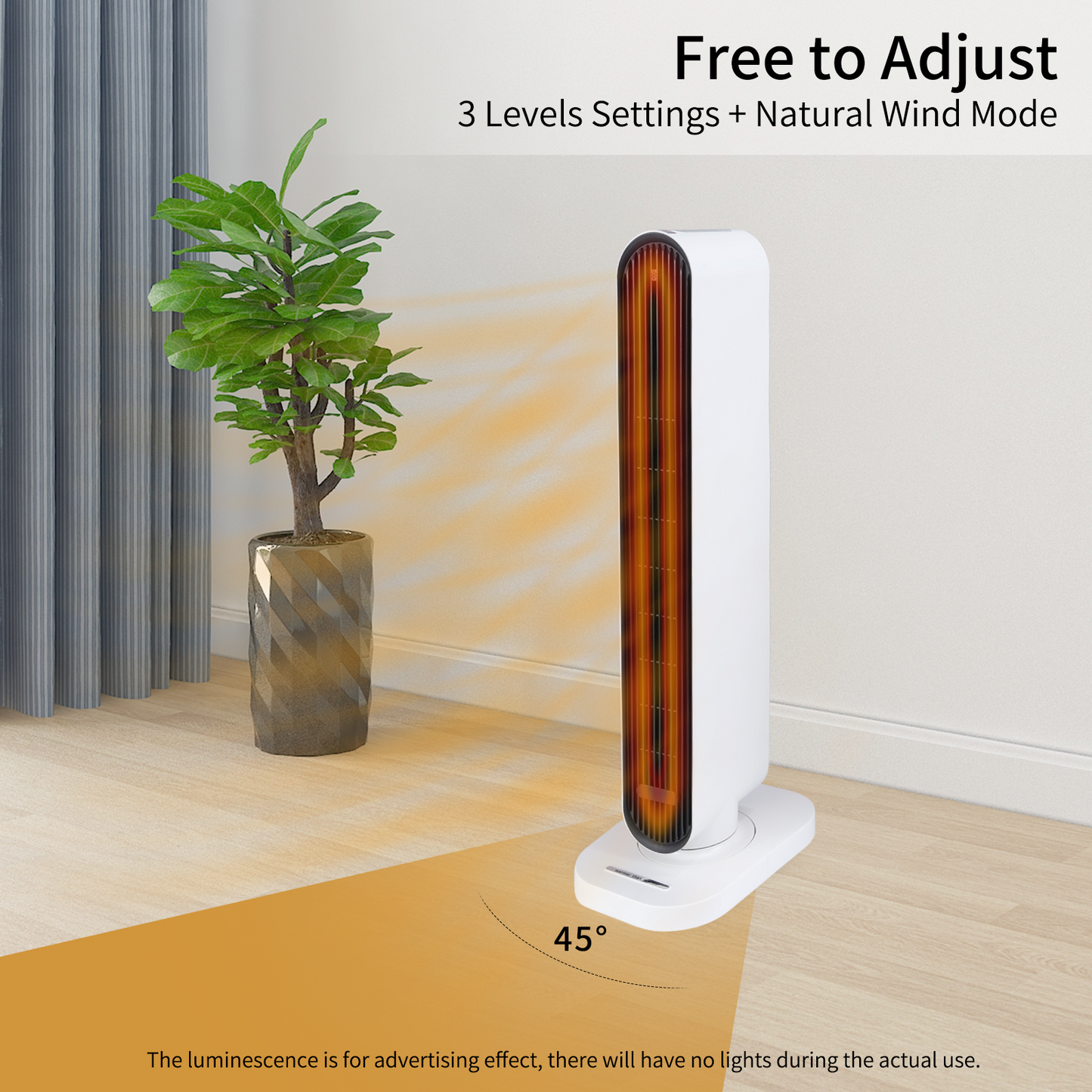 Simple Deluxe Electric Space Heater, 1500W Whole Room Tower Space Heater with Remote 4 Heat Modes Setting, Overheating Protection, for Bedroom, Office, and Indoor Use, White,32"