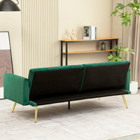 Convertible Futon Sofa Bed, Modern Reclining Futon Loveseat Couch with 2 Pillowa Sleeper Sofa for Dorm Room Living Room