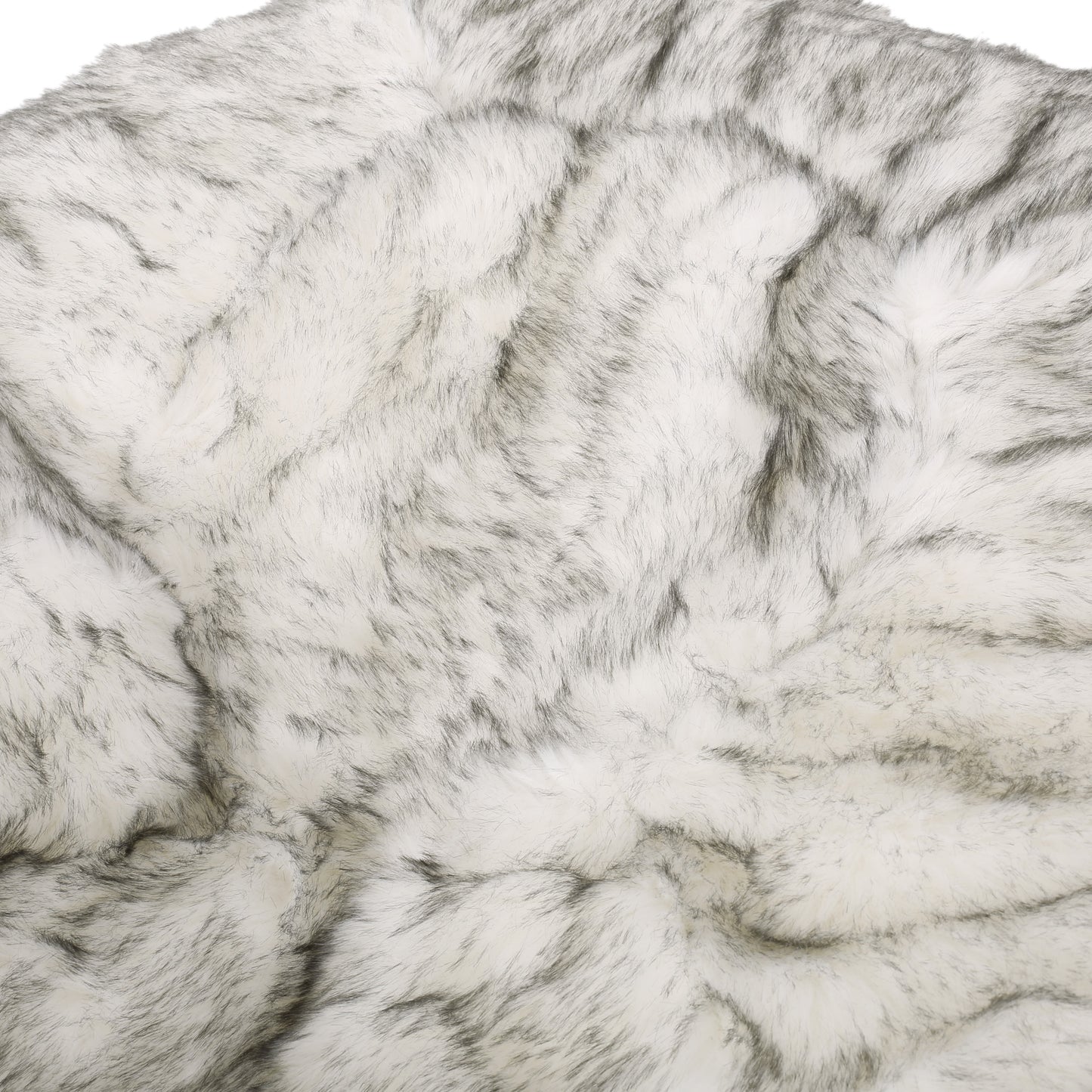 Schley Modern Glam 5 Foot Short Faux Fur Bean Bag, White and Gray