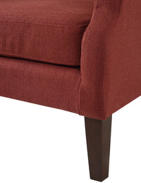 Irwin Red Linen Button Tufted Wingback Chair