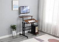 Multipurpose Home Office Computer Desk, Sit and Stand Desk, Workstation Desk（Rustic Brown）