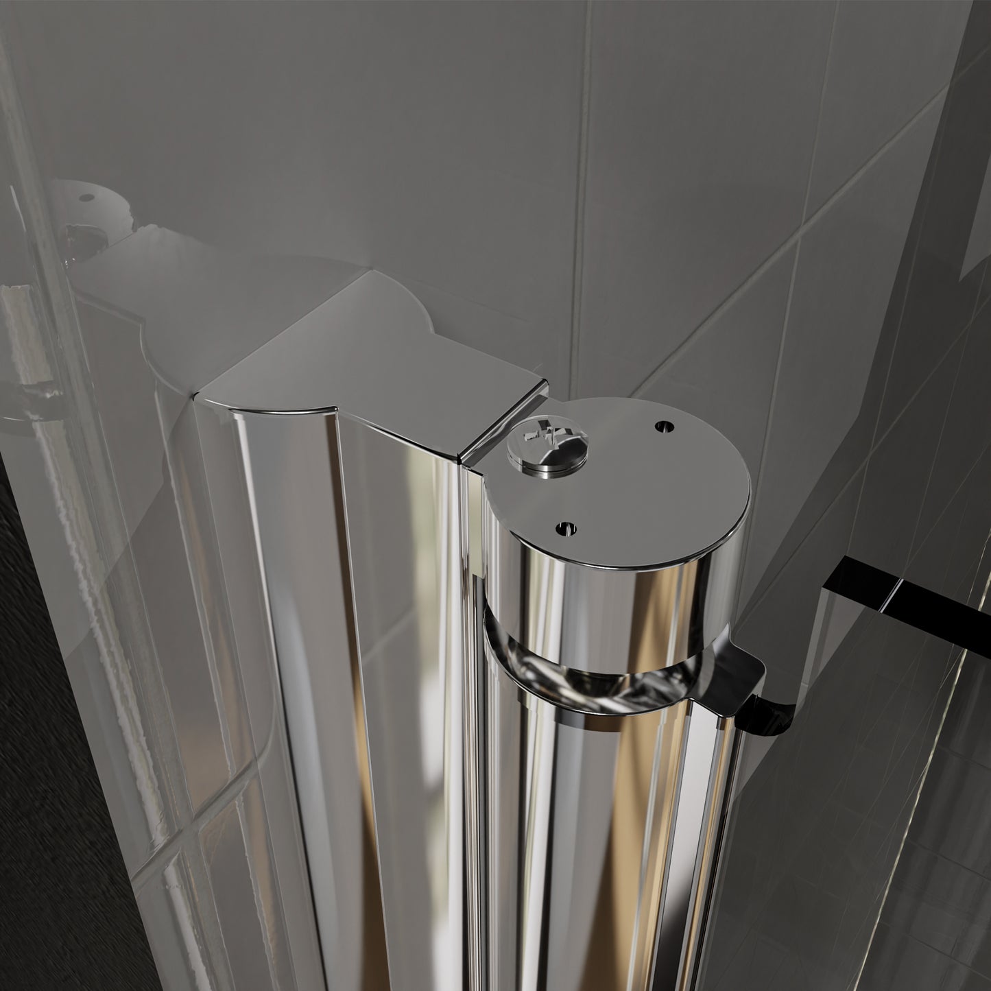 34 to 35-3/8 in. W x 72 in. H Bi-Fold Semi-Frameless Shower Doors in Chrome with Clear Glass