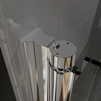 34 to 35-3/8 in. W x 72 in. H Bi-Fold Semi-Frameless Shower Doors in Chrome with Clear Glass