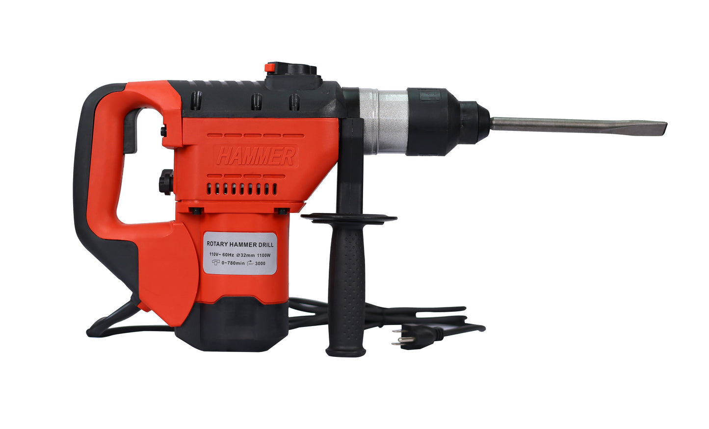 Rotary Hammer 1100W(Red + Black) 1-1/2"  SDS Plus Rotary Hammer Drill 3 Functions