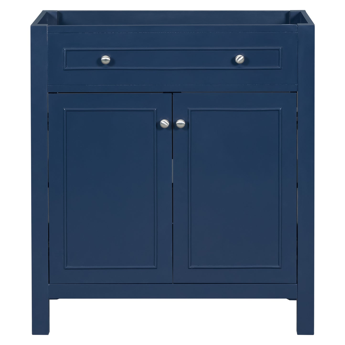 30" Bathroom Vanity without Sink Top, Cabinet Base Only, Bathroom Storage Cabinet with Two Doors and Adjustable Shelf, Blue